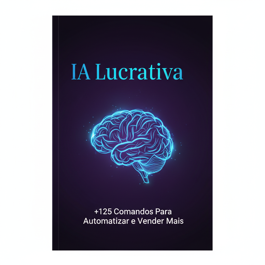Capa do ebook IA Lucrativa: +125 Comandos Para Automatizar e Vender Mais