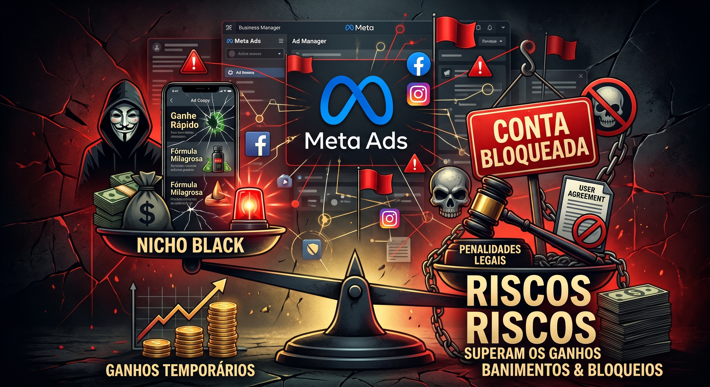 Nicho Black no Meta Ads: O Que É, Como Funciona e Por Que os Riscos Superam os Ganhos